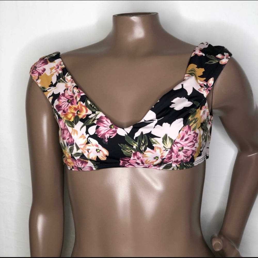 Vitamin A Crop Off Shoulder Floral Bikini Swim Top